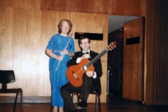 The Martin-Rinehart Duo on stage at the Purcell Room, London UK 1985
